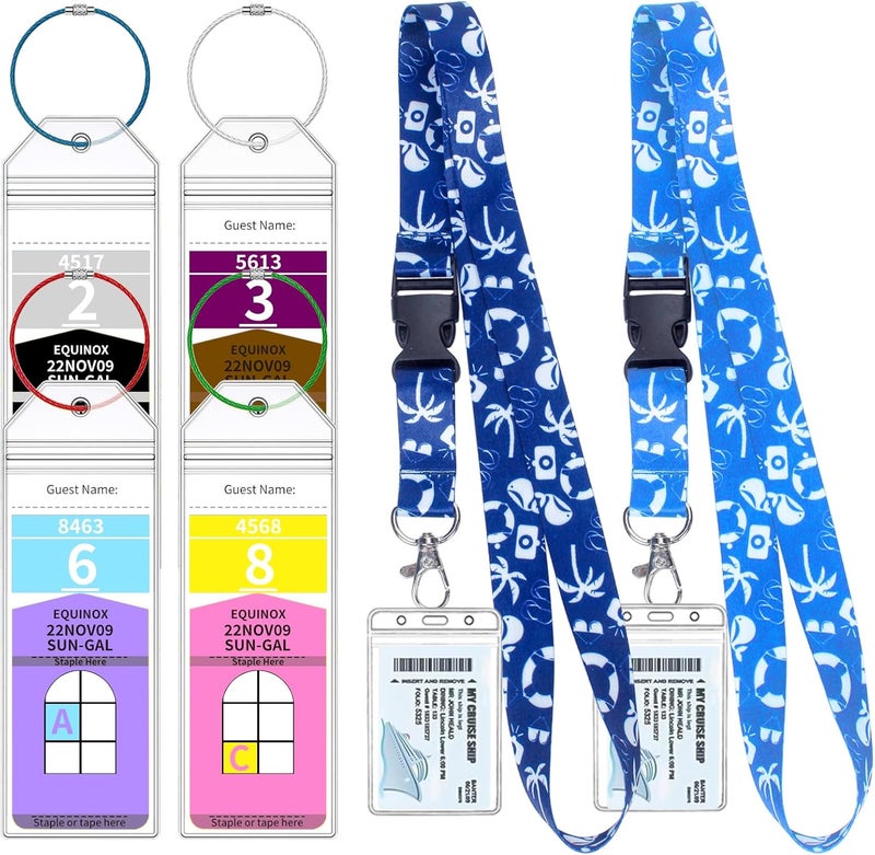 XIANGXING 4 Royal Caribbean & Celebrity Cruise Luggage Tag Holders with 2 Cruise Lanyards, Luggage Tag Holder and Cruise Lanyard with Ship Card Holder for Royal Caribbean & Celebrity Lines 2025-2026 - Image 1